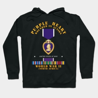 Purple Heart - WIA w WWII SVC w Purple Heart - North Africa Hoodie